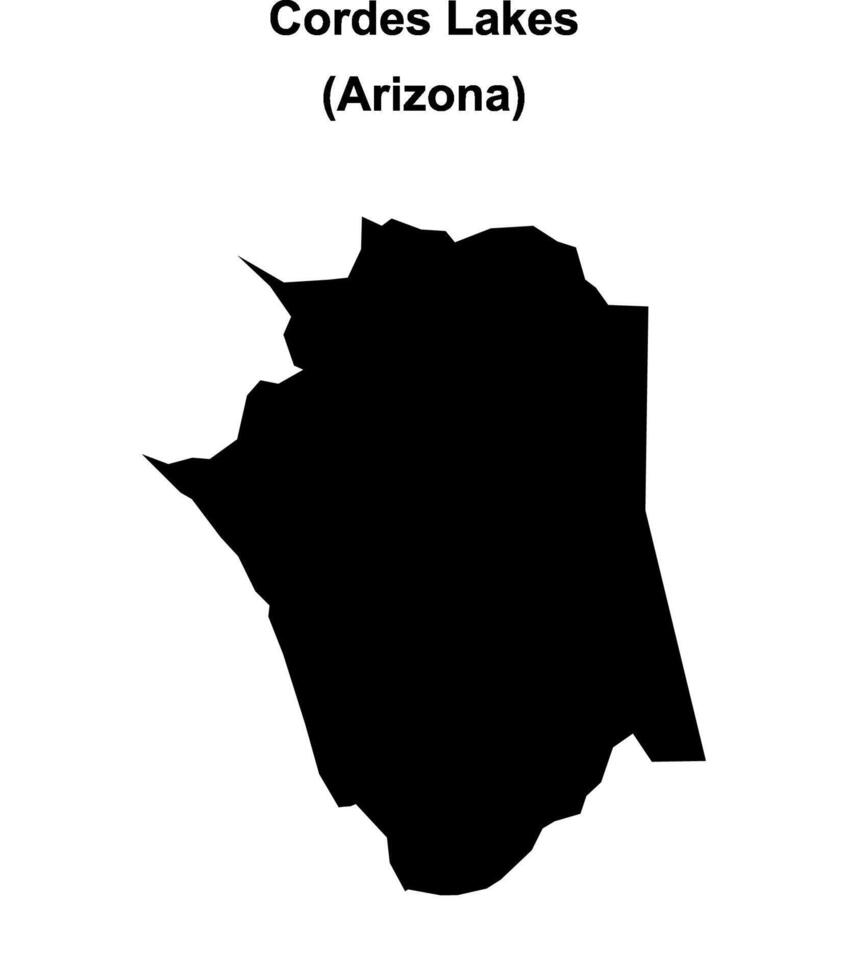 Cordes Lakes, Arizona blank outline map vector