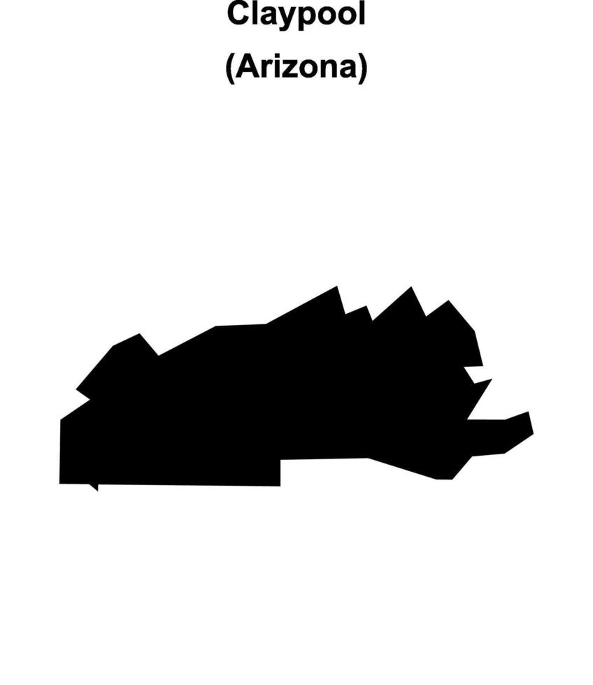 Claypool, Arizona blank outline map vector