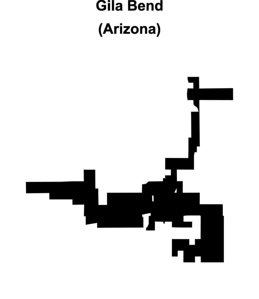 Gila Bend, Arizona blank outline map vector