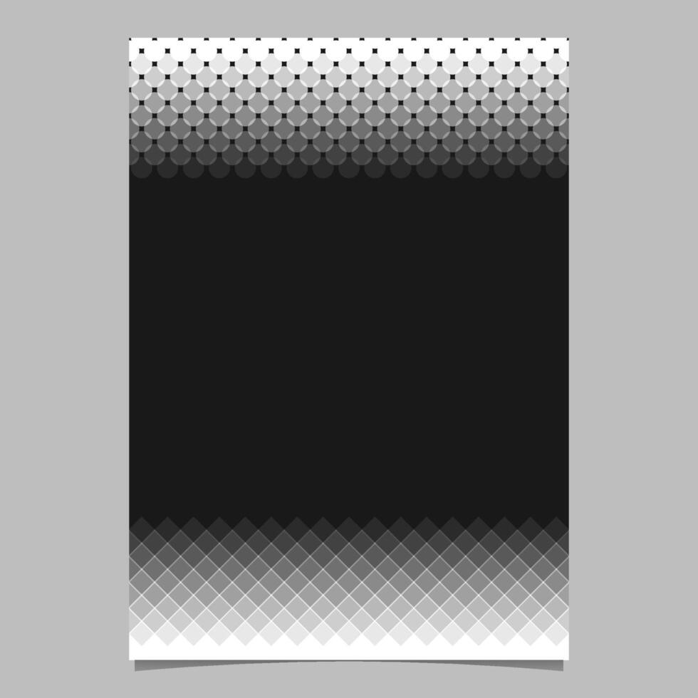 Monochrome halftone geometrical dot and square pattern poster background template vector
