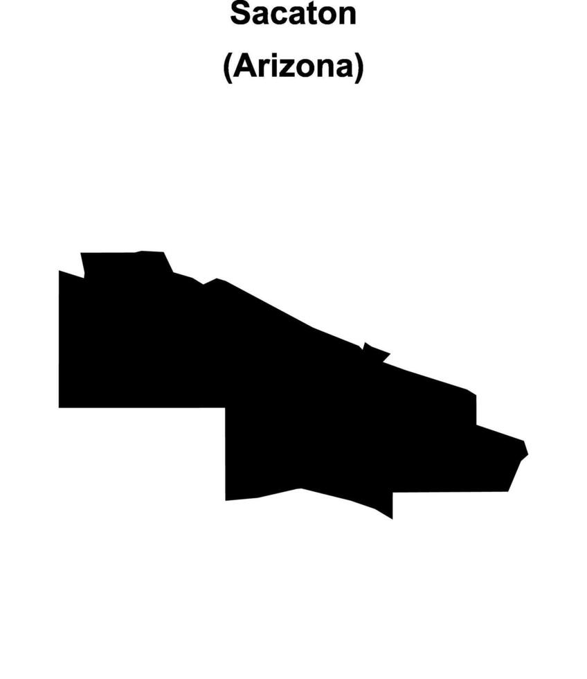 Sacaton, Arizona blank outline map vector
