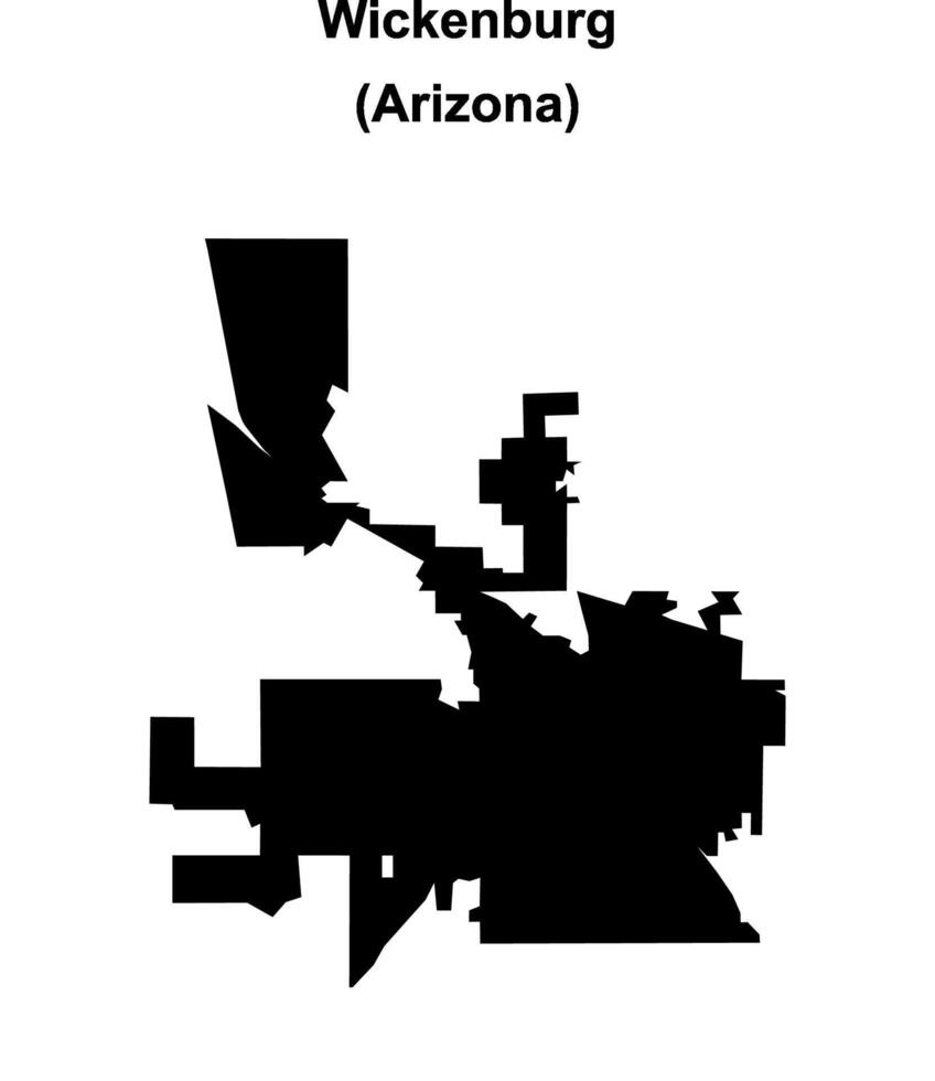 Wickenburg, Arizona blank outline map vector