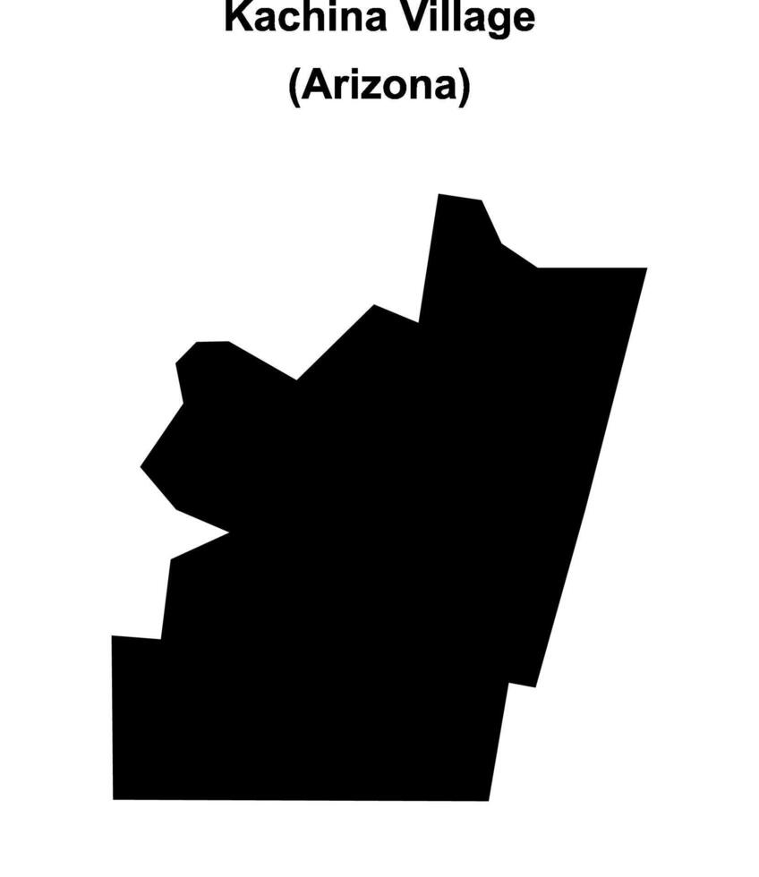 Kachina Village, Arizona blank outline map vector