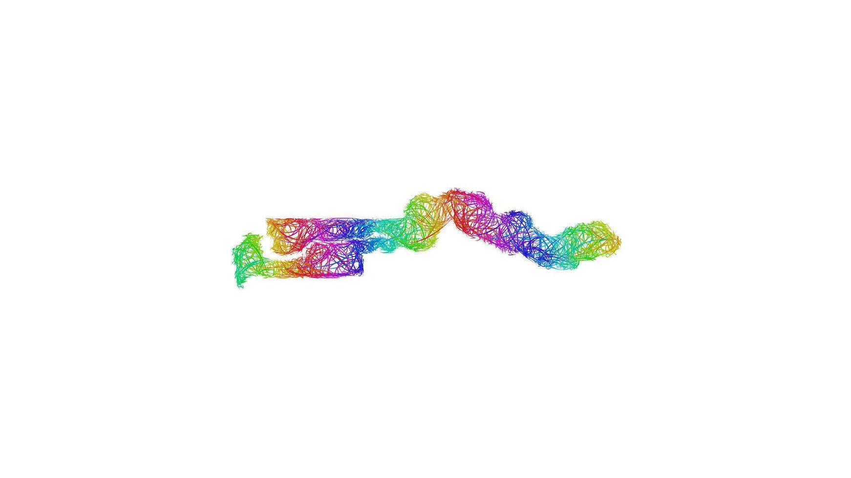 Rainbow sketch outline map of Gambia vector