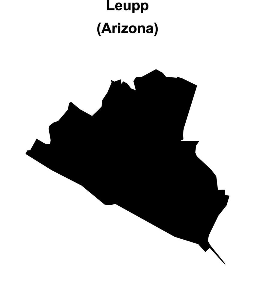 Leupp, Arizona blank outline map vector