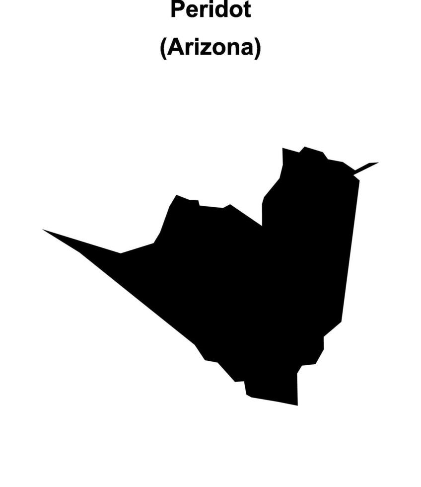 Peridot, Arizona blank outline map vector