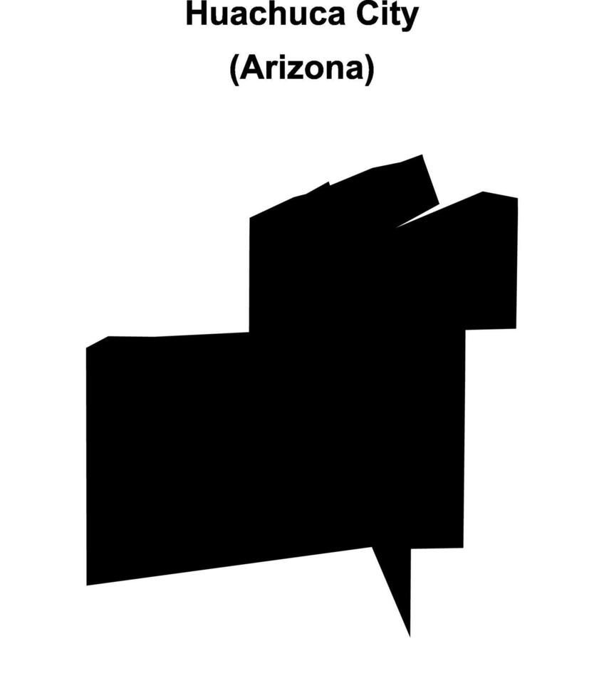 Huachuca City, Arizona blank outline map vector