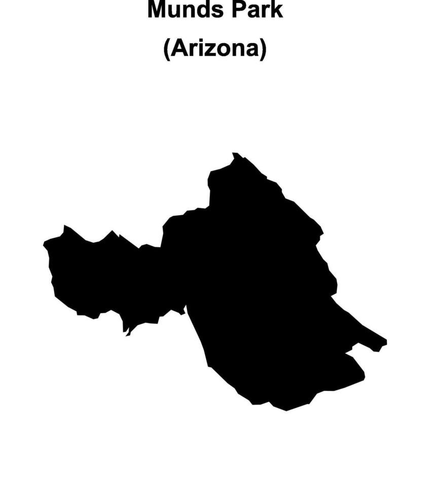 Munds Park, Arizona blank outline map vector