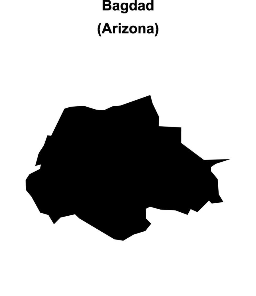 Bagdad, Arizona blank outline map vector
