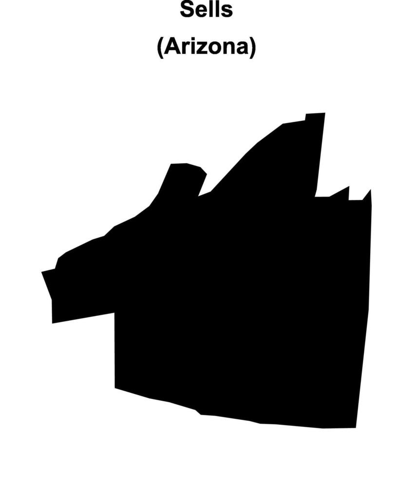 Sells, Arizona blank outline map vector