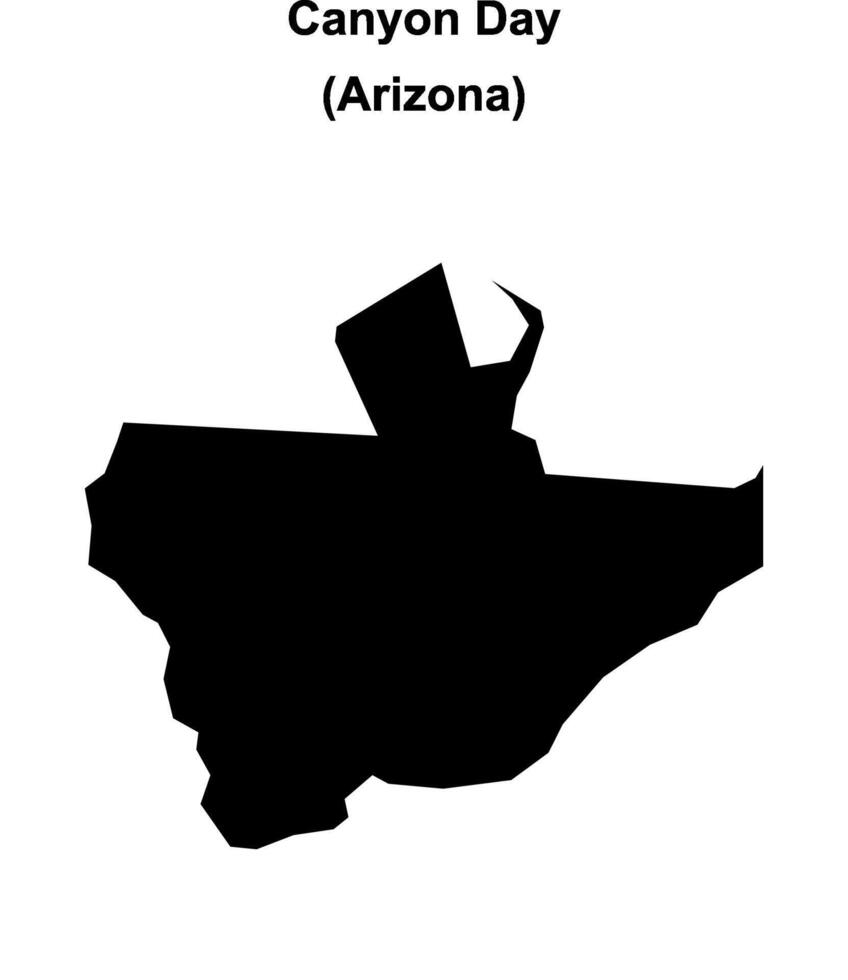 Canyon Day, Arizona blank outline map vector
