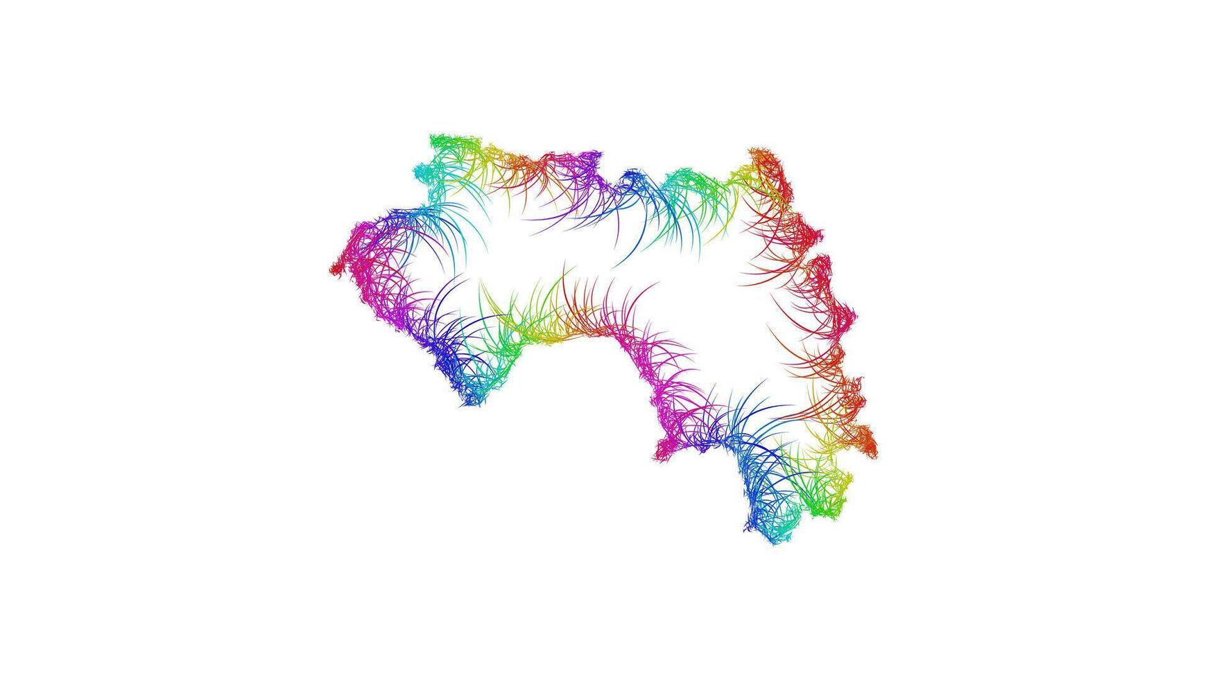 Rainbow sketch outline map of Guinea vector