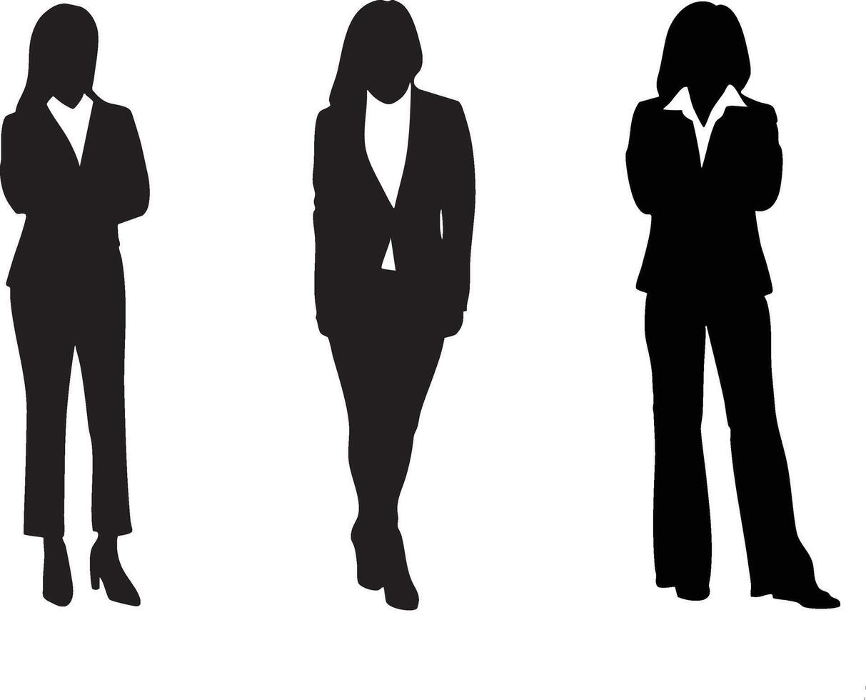 Silhouettes of business women vector