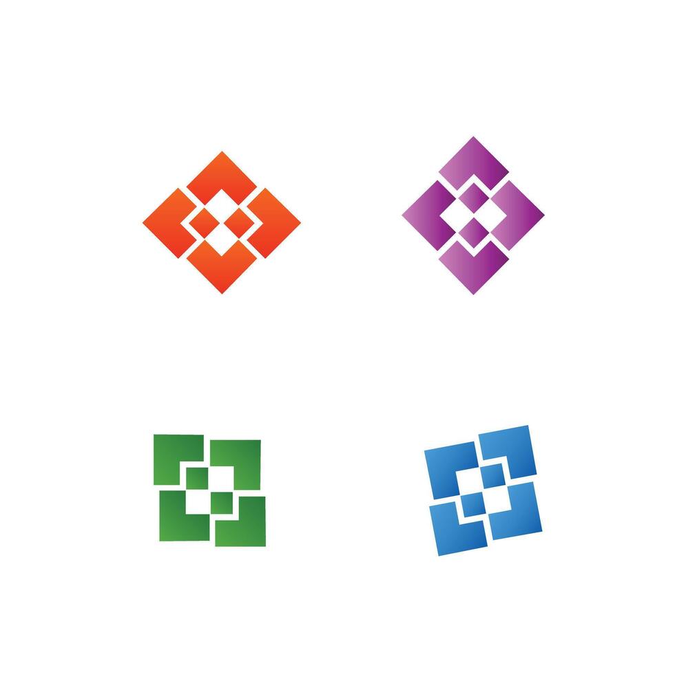 Colourful abstract logo set template design vector