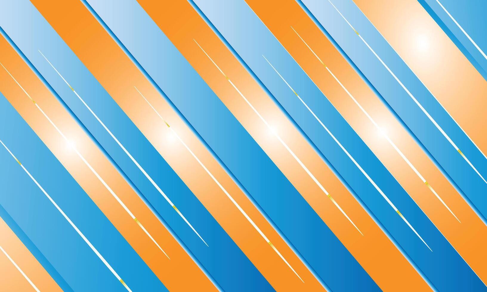 Abstract diagonal stripes of blue and orange with white highlights and subtle texture vector