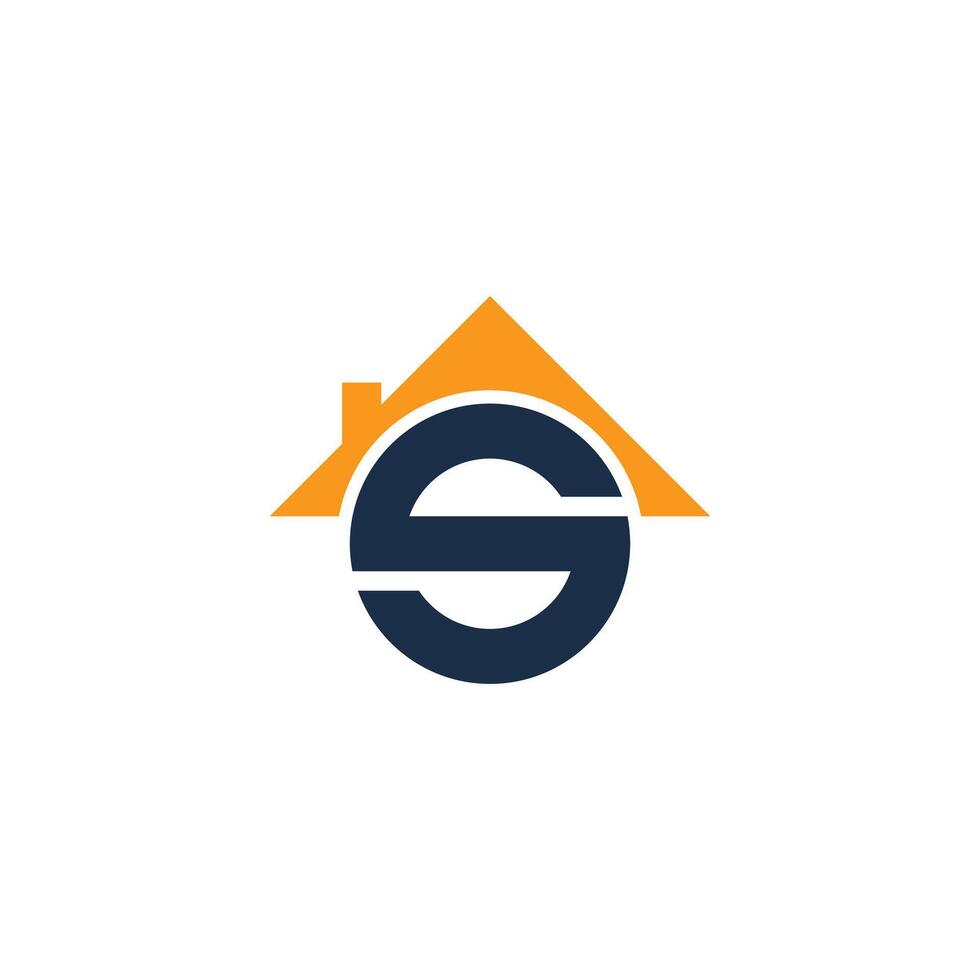 Letter S home icon logo element vector