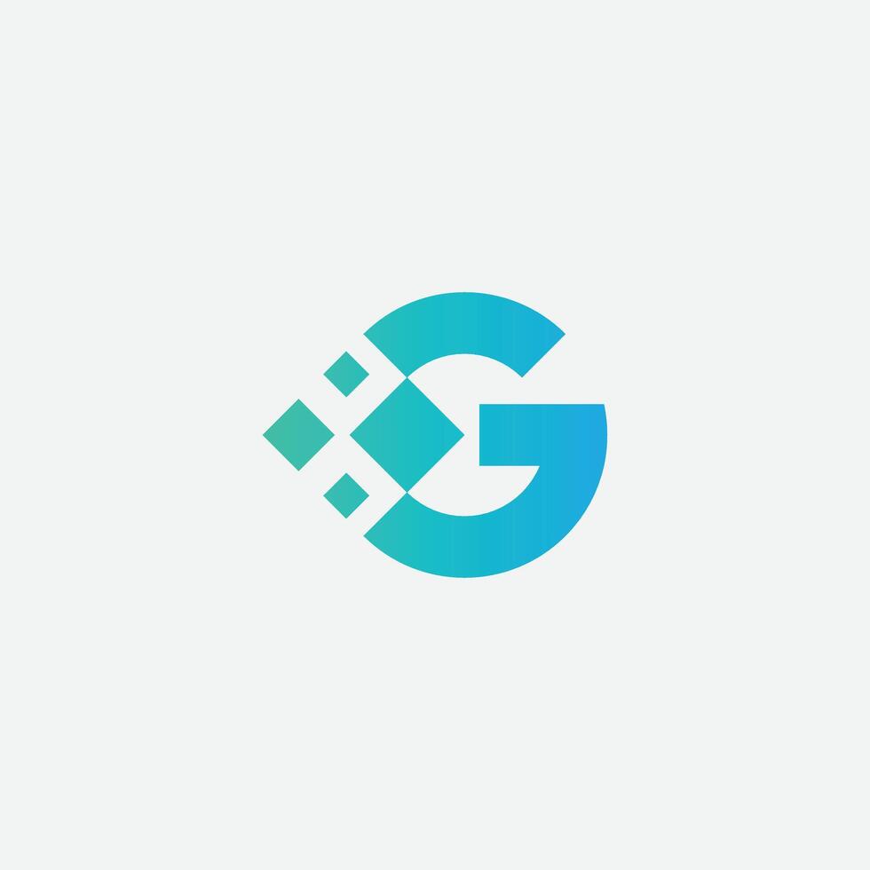 Letter G Logo Design Pixel Element. vector