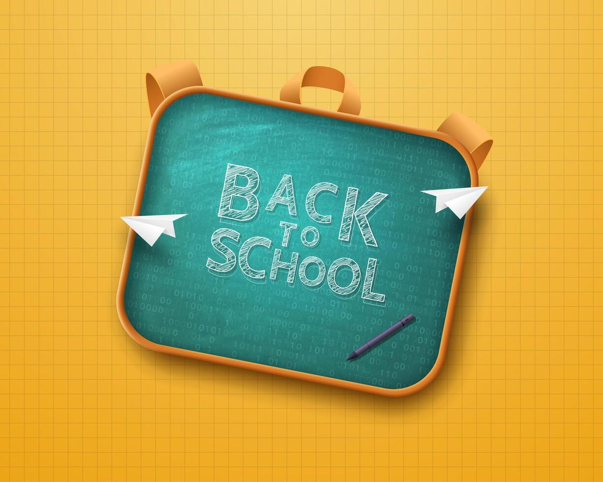 Back to school. Modern education concept in the form of a backpack with a digital screen. vector
