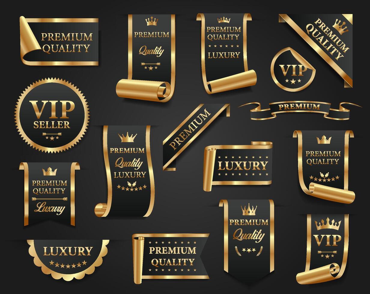 Premium quality luxury labels and badges vector