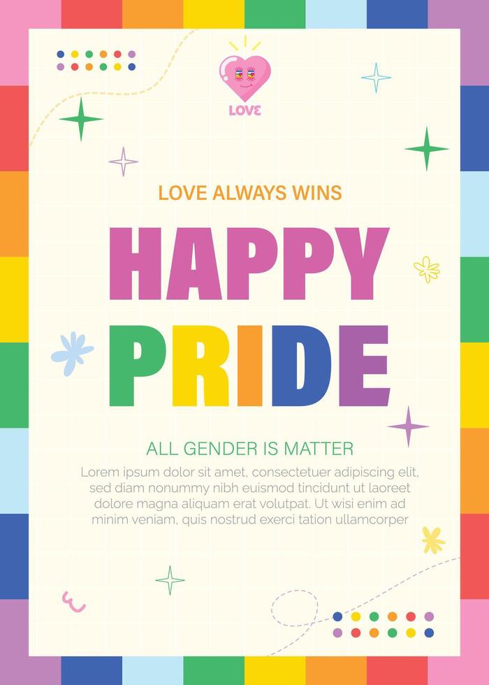 Love Always Wins Happy Pride Celebration, illustration vector