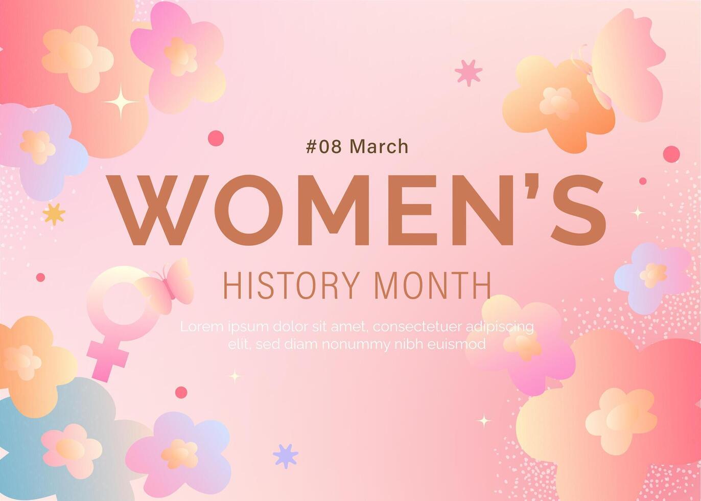 March 8th Women History Month Celebration, illustration vector