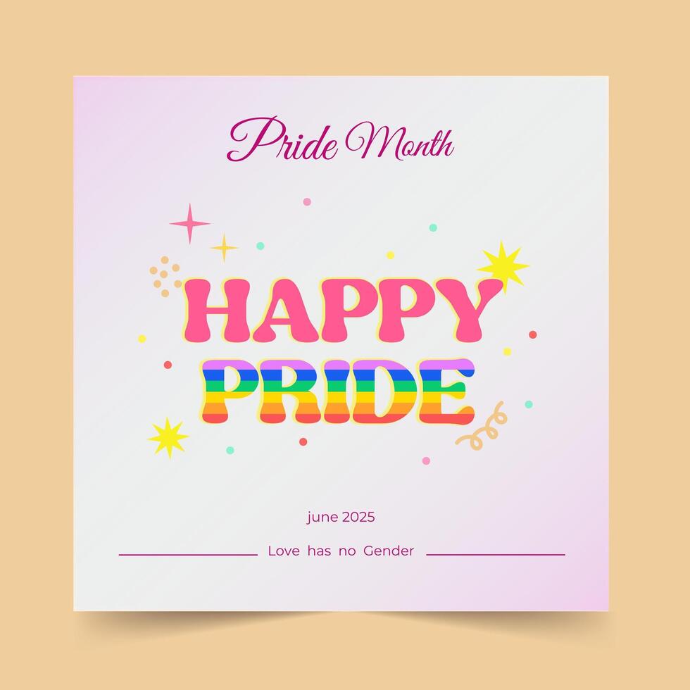 Colorful Typography Celebrating Happy Pride Month, illustration vector