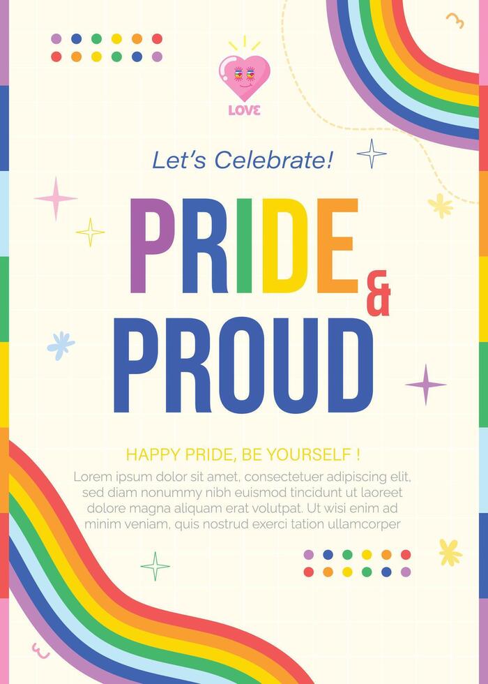 Pride and Proud Message with Vibrant Colors, illustration vector