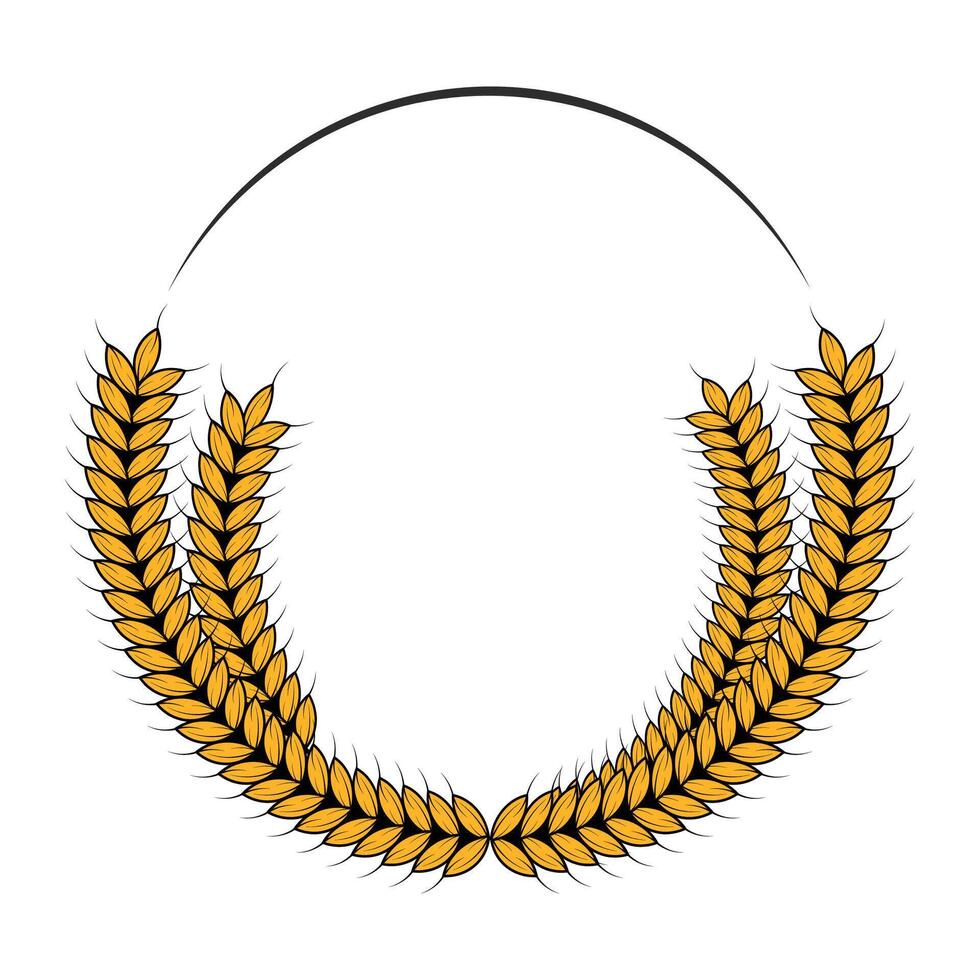 wheat wreath on a white background vector