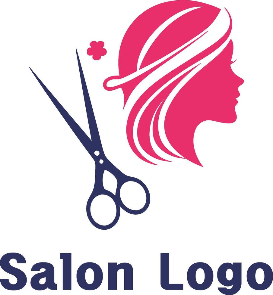 Unique hair salon logo design vector