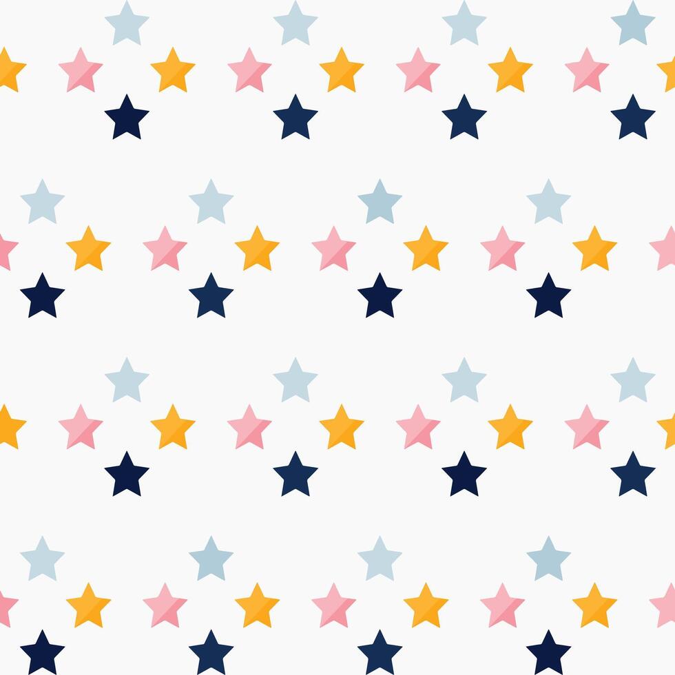 Colorful Star Seamless Pattern. vector