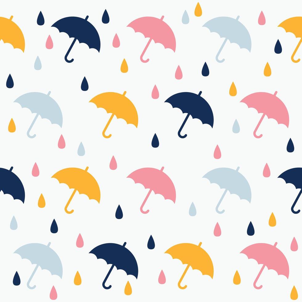 Colorful Umbrella Rain Pattern. vector