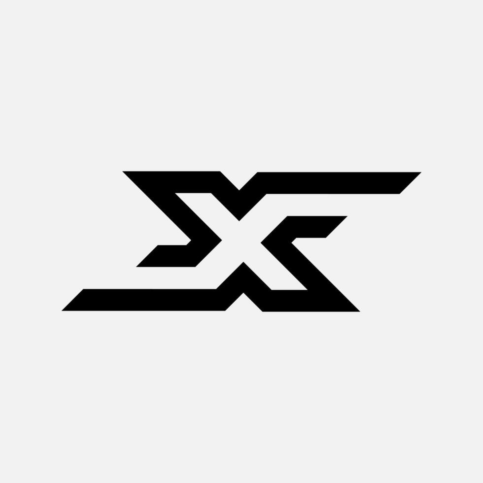 X Letter Negative Space Minimal Logo vector