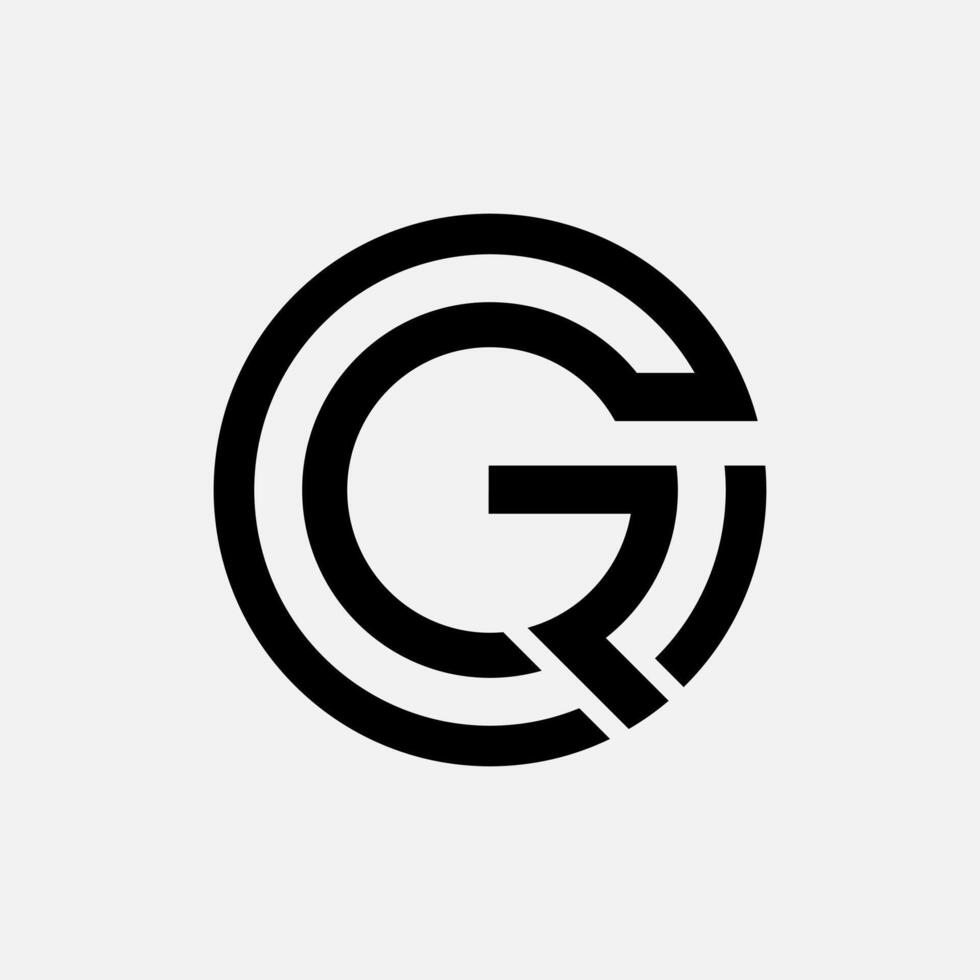 CGR Initial Round Minimal Logo Design vector