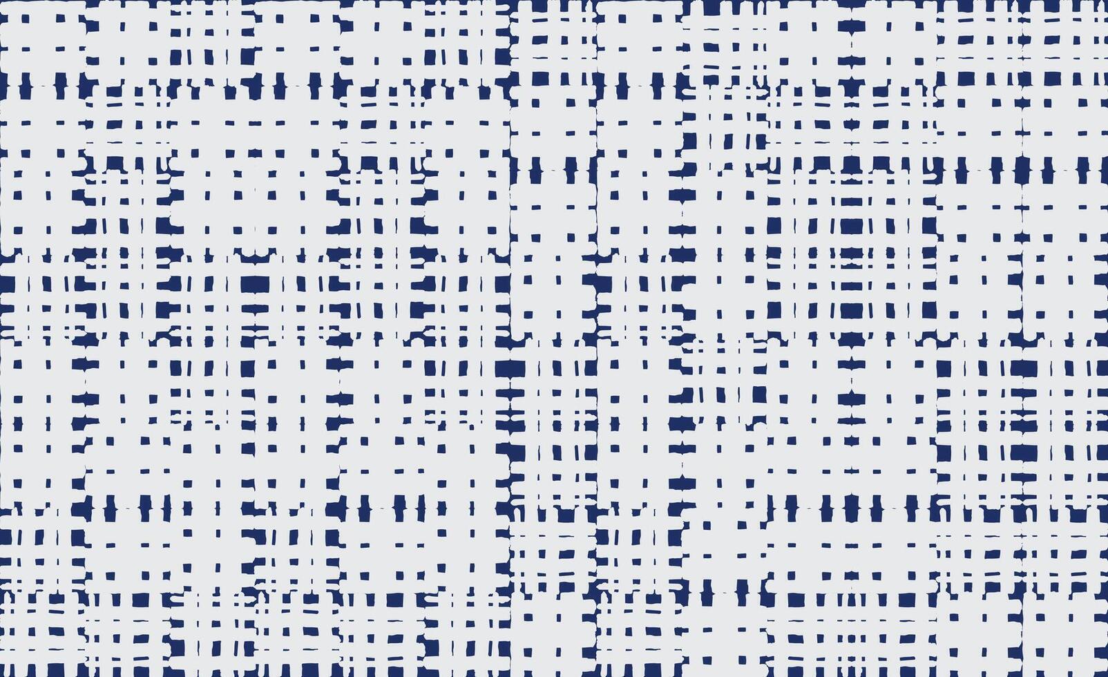 Hand drawn brush lines pattern with abstract white grid lines on a indigo blue background. A modern, textured design inspired by ikat and shibori, perfect for fabric and decor vector