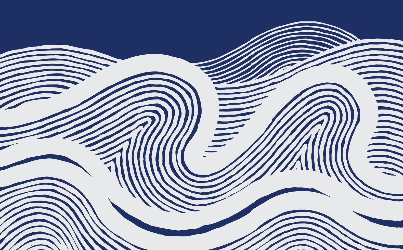 Abstract wave line pattern featuring bold curves and fine contour strokes. The hand drawn design evokes topographic flow, natural rhythm, and organic movement vector