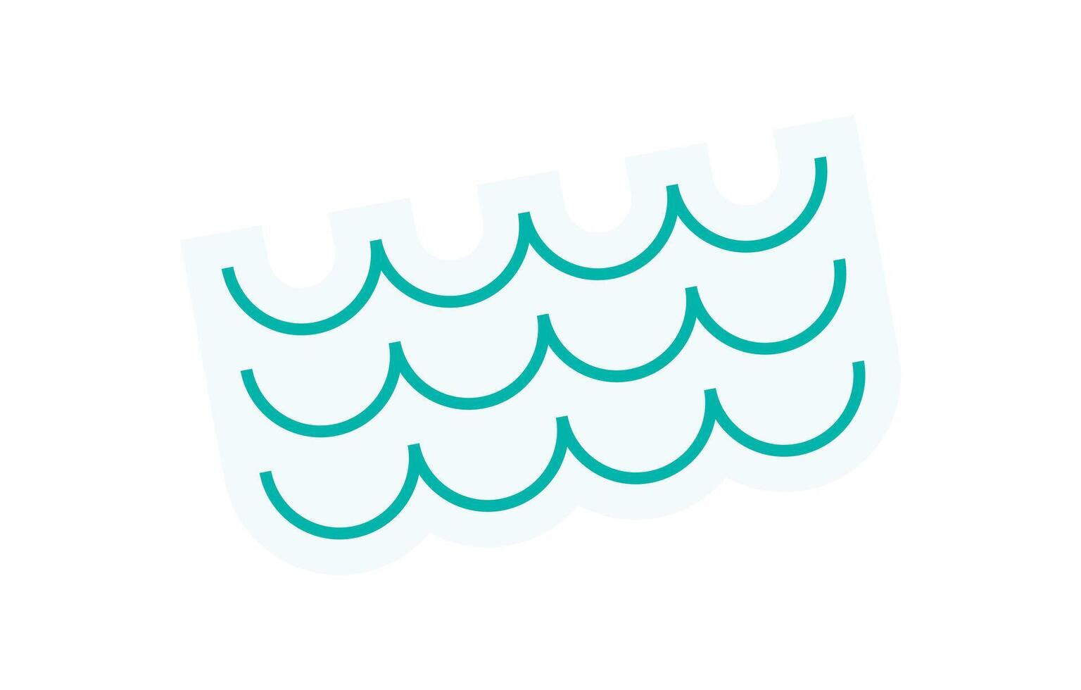 Brutalist abstract wave element sticker. Minimal shape element with flat design style. Y2K decoration and brutalism concept, modern aesthetic for various graphic applications. vector