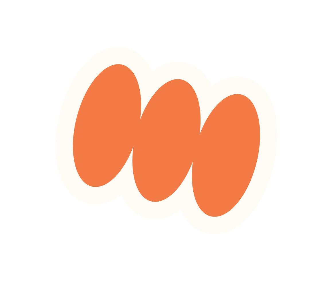 Modern abstract oval shape sticker. Playful geometric figure with a brutalist design. This flat shape serves as a decorative element, ideal for contemporary graphics and bold art projects. vector