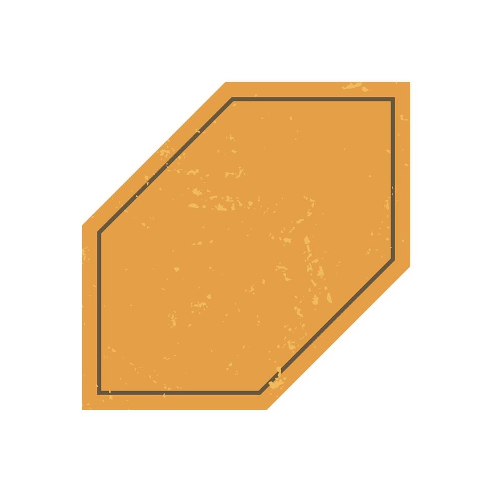 Bold abstract shape sticker. Geometric icon with grunge texture and modern appeal. This minimal element showcases brutalism style, reflecting y2k aesthetics, suitable for various creative projects. vector