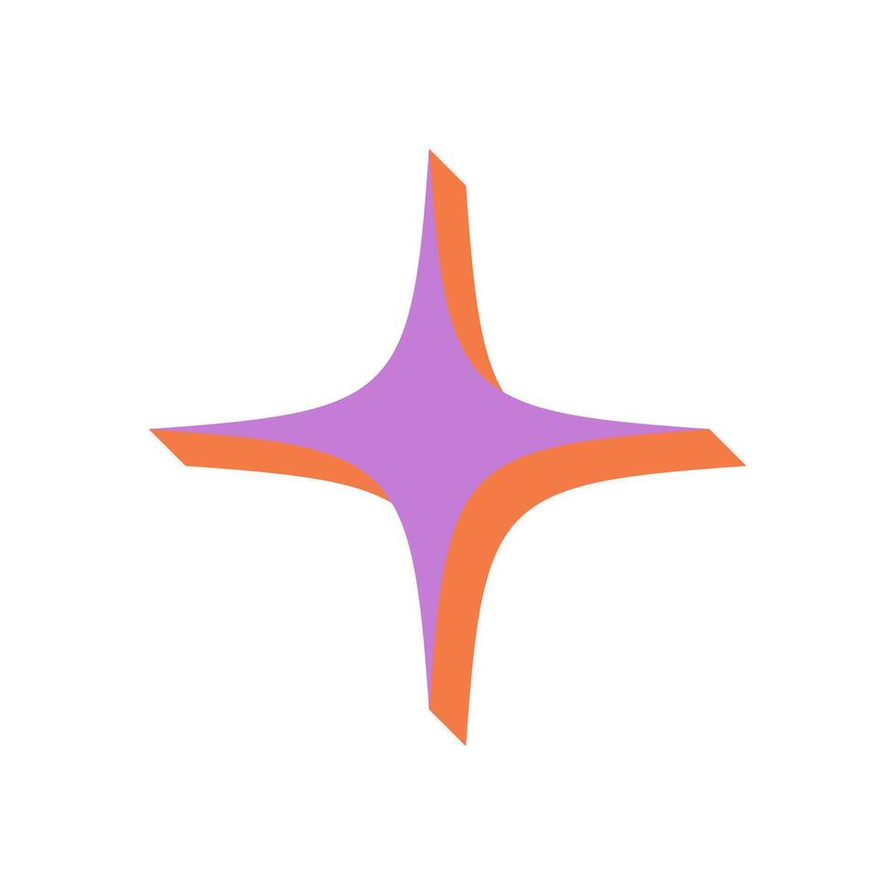 Brutalist star shape icon. Bold abstract figure with flat design. Unique geometric element with shadow, contemporary brutalism style, suitable for decoration and modern art applications. vector