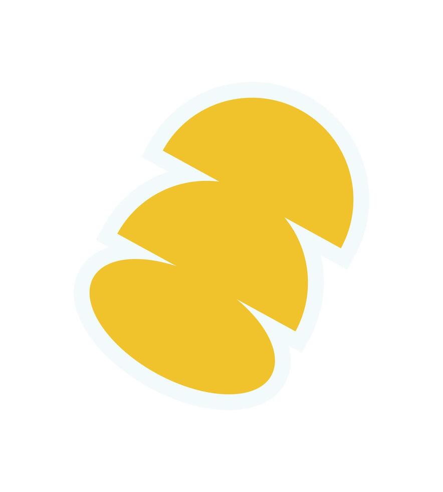 Bold abstract icon sticker. Contemporary icon with modern design. This playful element features a flower form and bubble shapes. Ideal for y2k aesthetics, retro themes, and brutalism projects. vector