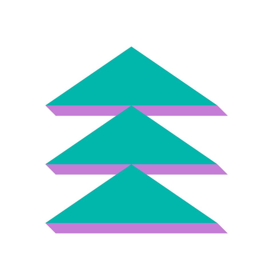 Brutalist triangle icon with bold shadow. Abstract shape as a modern element. Minimal graphic style, Y2K aesthetic, suitable for contemporary design projects. vector