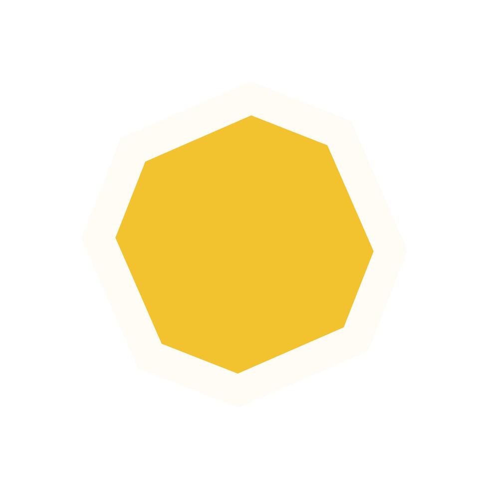 Brutalist hexagon element sticker. Abstract shape element in flat style. This modern symbol showcases a bold geometric figure, perfect for contemporary designs and minimalist projects. vector