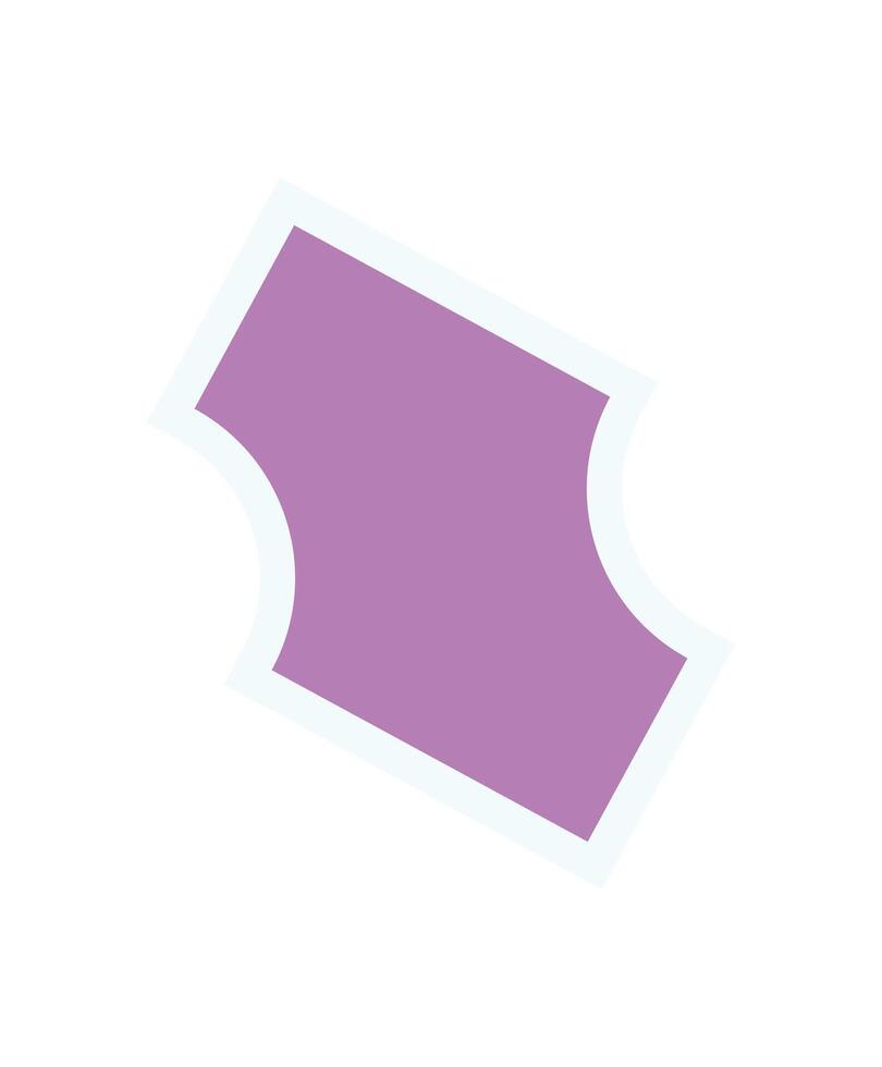Bold abstract shape sticker. Modern figure icon with flat style. Unique element of brutalism, y2k aesthetic, and geometric design. Perfect for contemporary art, graphic projects, or decorative vector