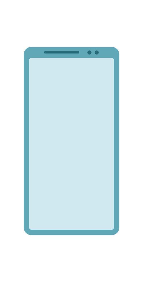 Flat smartphone template with a blank screen. Simple mobile device design featuring a digital interface. This elegant phone template offers versatile application for creative projects vector