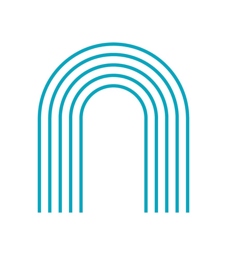 Bold minimalist arch sticker. Abstract shape in modern style. A simple figure with curves and lines, this icon embodies brutalism and y2k aesthetics. Perfect for trendy designs contemporary graphics. vector