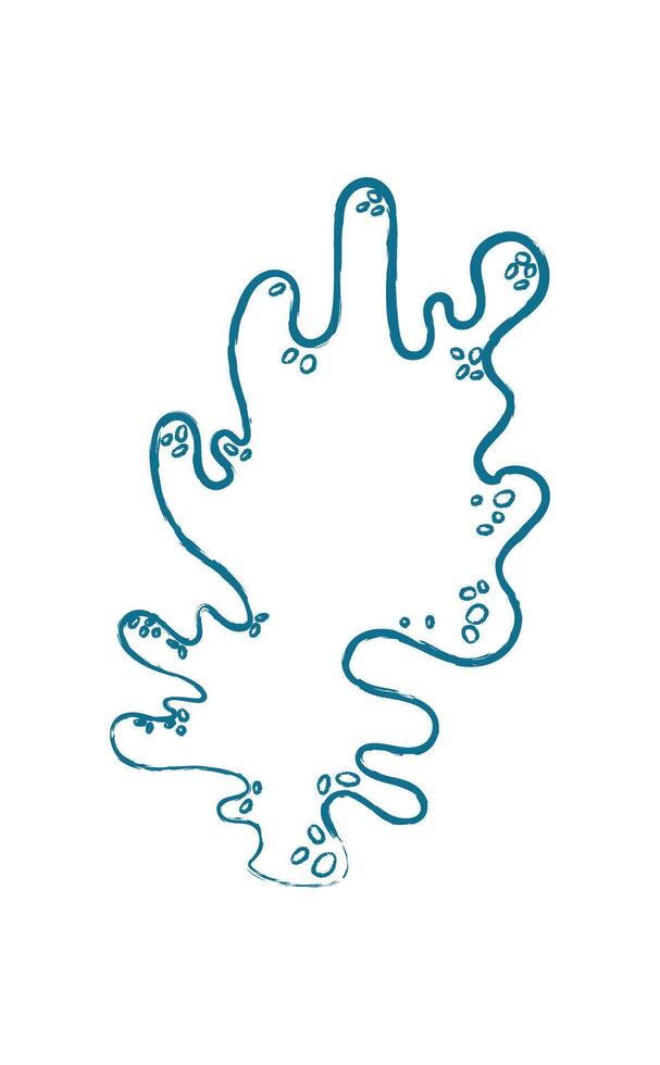Underwater seaweed silhouette. Aquatic plant in flat style. Unique contour of flora, doodle art, graphic aesthetic. Perfect for summer themes, marine life projects, or aquarium decorations. vector