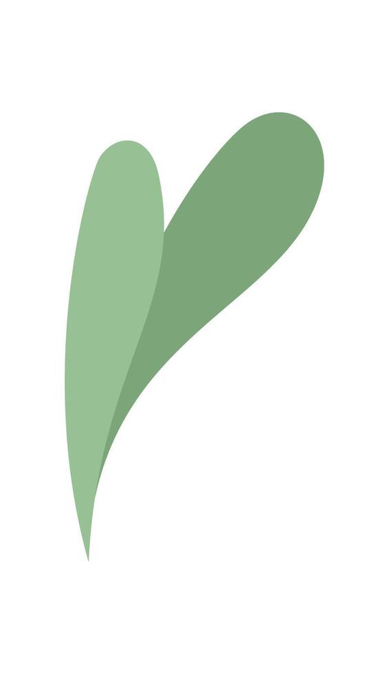 Flat symbol of a leaf presented in a cool, eco style. Minimalist representation of natures element. Simple, clean design plant icon. Ideal for environmental concepts and graphic applications vector