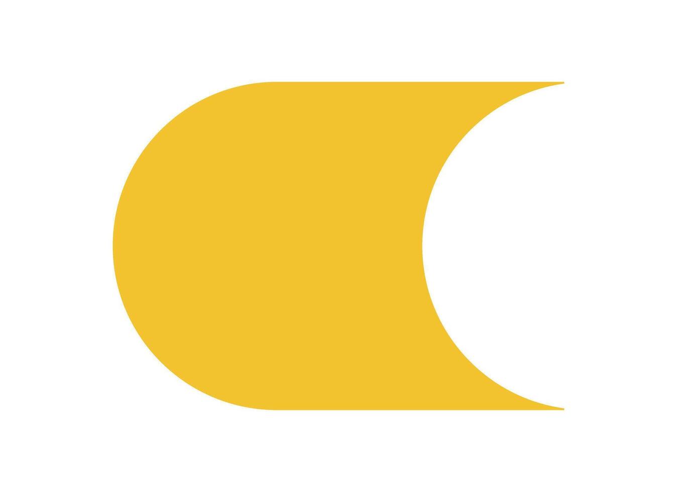 Modern abstract curve icon. Minimal shape element in flat design. Bold symbol of contemporary brutalism, y2k style, and graphic form. Ideal for creative projects, tech themes, or artistic vector