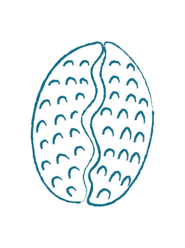 Chalk seashell silhouette. Crayon seashell outline in marine style. Aquatic creature in ocean world, doodle texture, summer theme, potential for decorative use. vector