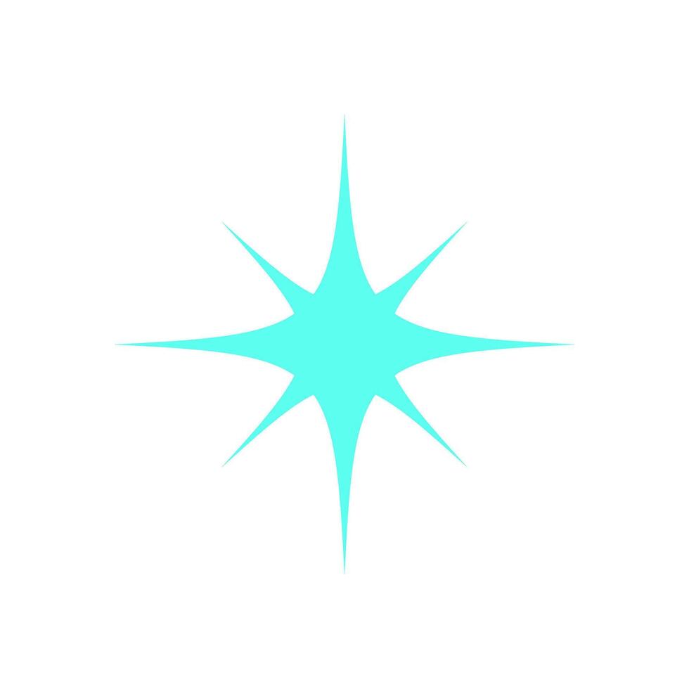 Psychedelic star badge. Modern abstract symbol with retro shape. Y2K element, flat design, trendy icon for 90s aesthetics. Ideal for decoration, logo, or poster use. vector